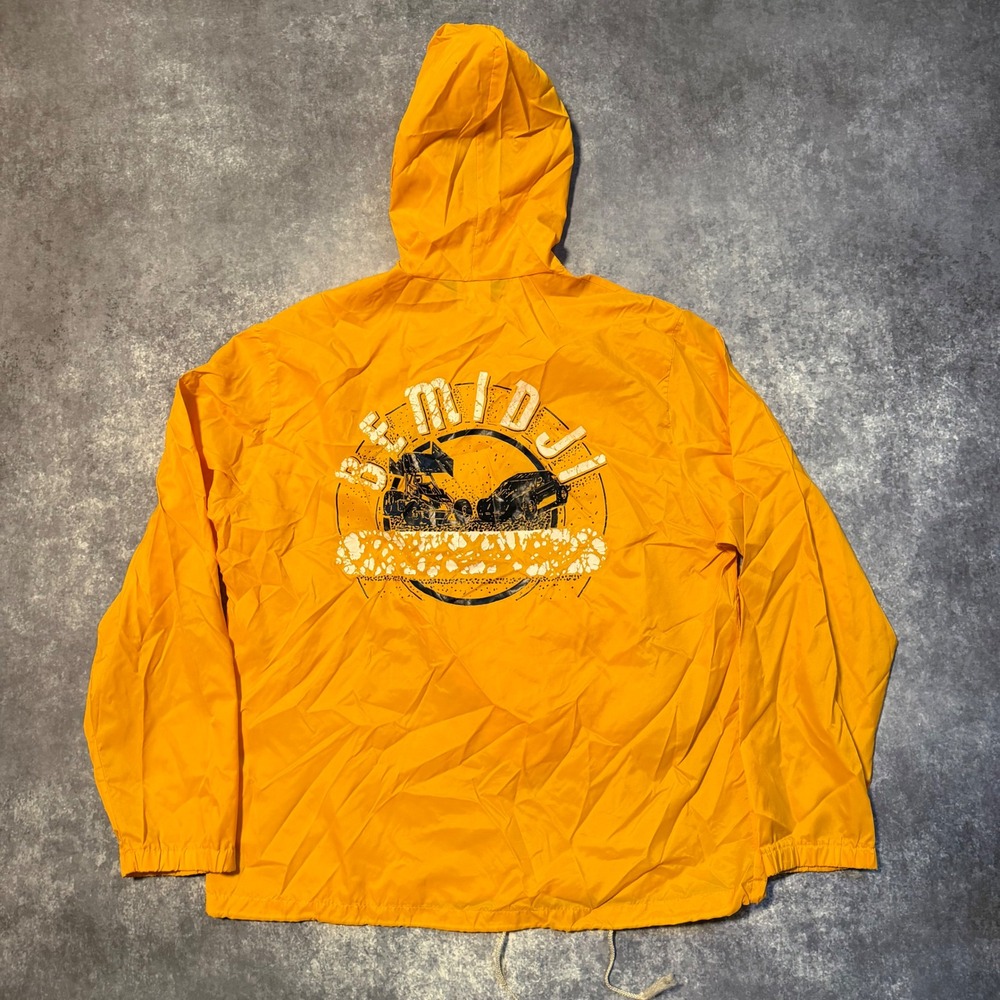 Vintage Sportsmaster Yellow Ford‎ Bemidji Racing Anorak Hooded Jacket Mens L